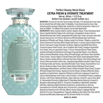 Moist Diane Anti Dandruff Conditioner for Oily Hair Women & Men, Itchy Scalp Treatment by Argan Oil, Tea Tree, Mint, Rosemary & Ginger, Keratin Hair Treatment from Japan, FREASH & HYDRATE 15.2 Fl Oz