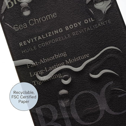 Biography Sea Chrome Revitalize Body Oil, 140ml- Luxury After Shower Moisturizer & Hydrator for Women. For Skin Tightening & Healthy Glow w/Guarana Seed Caffeine, Argan & Jojoba Seed Oil