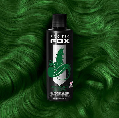 ARCTIC FOX Vegan and Cruelty-Free Semi-Permanent Hair Color Dye (8 Fl Oz, PHANTOM GREEN)