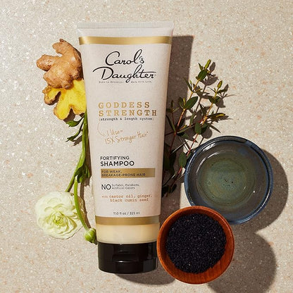 Carol's Daughter X Coco Gauff Goddess Strong Bundle: Hair Care Kit with Shampoo, Conditioner, Leave-In Treatment and Scalp Oil, 4 Items