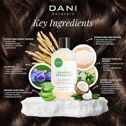 Naturals Shampoo - Bamboo Bergamot is a sulfate-free, vegan, and organic shampoo that deeply hydrates and nourishes dry and curly hair, leaving it soft, smooth, and manageable.
