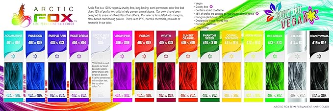 ARCTIC FOX Vegan and Cruelty-Free Semi-Permanent Hair Color Dye (4 Fl Oz, COSMIC SUNSHINE)