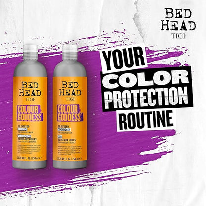 Bed Head by TIGI Moisturizing Shampoo and Conditioner Set for Colored Hair, Colour Goddess Hair Care with Sweet Almond & Coconut Oils, 25.36 fl oz, 2 Pack