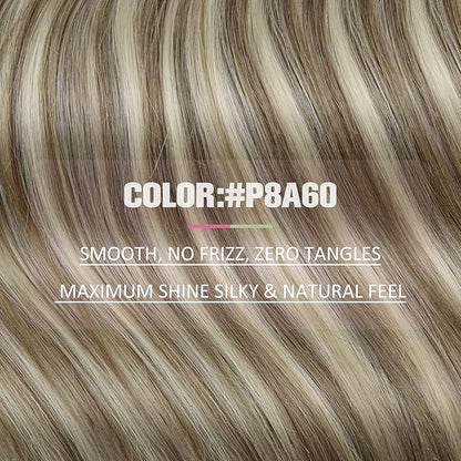 YoungSee Tape in Hair Extensions Real Human Hair Brown Highlight Hair Extensions Tape Light Brown And Blonde Highlight Tape in Hair Extensions Human Hair Remy for Long Hair 24 Inch 20pcs 50g