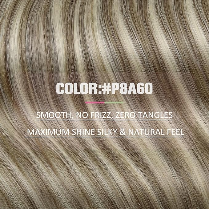 YoungSee Tape in Extensions Human Hair Highlight Brown Tape Hair Extensions Real Human Hair Light Brown Highlight Blonde Tapein Hair Extensions Real Human Hair Remy Silky Straight 16 Inch 20pcs 50g