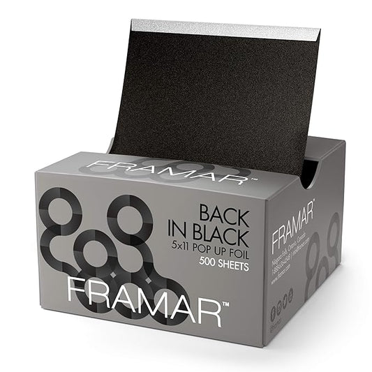 Framar Black Hair Foils For Highlighting - Pop Up Hair Foil, Highlight Foils For Hair, Aluminum Foil Sheets, Salon Foils For Hair Stylist, Hair Dye Supplies, Non Slip 500 Pop Up Foil Sheets