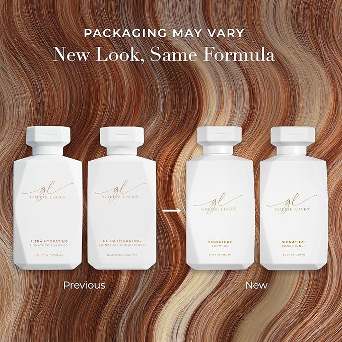 Goldie Locks Shampoo and Conditioner Set – Ultra Hydrating Hair Care Duo with Biotin, Marula Oil and Rose Water – Sulfate and Paraben-Free – 8.45 Oz Each (Packaging May Vary)