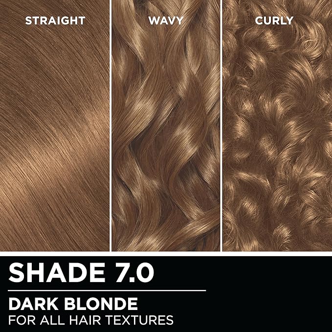 Garnier Hair Color Olia Ammonia-Free Brilliant Color Oil-Rich Permanent Hair Dye, 7.0 Dark Blonde, 2 Count (Packaging May Vary)