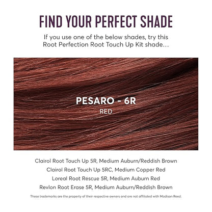 Madison Reed Root Perfection Permanent Root Touch Up, Red 6R Pesaro, 10 Minutes for 100% Gray Root Coverage, Ammonia-Free Hair Dye, Two Applications