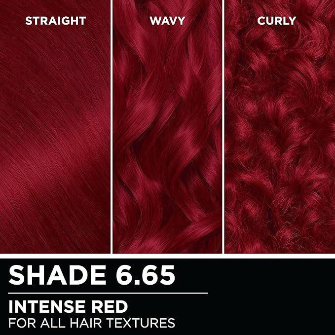 Garnier Olia Hair Color, Oil Powered Ammonia Free Permanent Hair Dye for Long-Lasting Color, 6.65 Intense Red, 2 Dye Kits