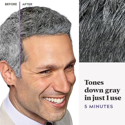 Just For Men Touch of Gray, Mens Hair Color Kit with Comb Applicator for Easy Application, Great for a Salt and Pepper Look - Black, T-55, Pack of 3