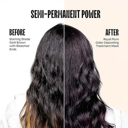 Overtone Color Depositing Semi-Permanent Hair Dye Conditioner - 8 oz For Natural & Color-Treated Hair, Moisturizing Shea Butter & Coconut Oil - Vegan & Cruelty-Free, Purple For Brown is now Royal Plum