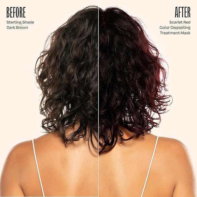 Overtone Color Depositing Semi-Permanent Hair Dye Conditioner - 8 oz For Natural & Color-Treated Hair, Moisturizing Shea Butter & Coconut Oil - Vegan & Cruelty-Free, Red For Brown is now Scarlet Red