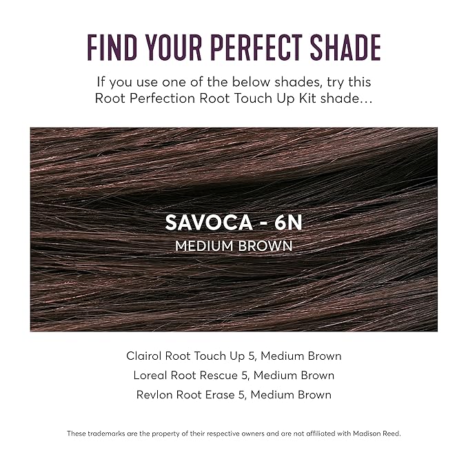 Madison Reed Root Perfection Permanent Root Touch Up, Medium Brown 6N Savoca, 10 Minutes for 100% Gray Root Coverage, Ammonia-Free Hair Dye, Two Applications