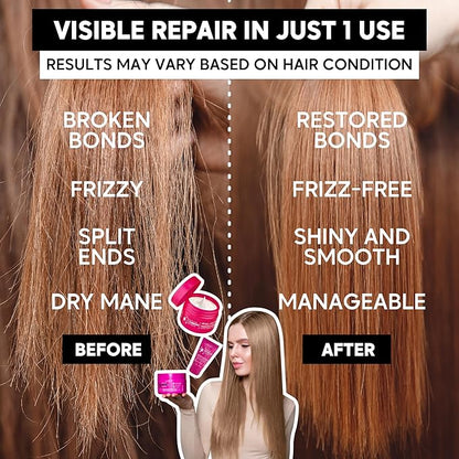 HAIR TREATMENT MASK FOR DAMAGED BRAZILIAN BONDOX 2.82 oz Thermal Activated Mask for Dry Frizzy Hair | Formaldehyde Free Cruelty Free | Results for up to 1-3 months | Almond Oil