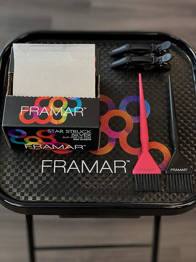 Framar Silver Hair Foils For Highlighting - Pop Up Hair Foil For Hair Highlighting, Highlight Foils For Hair, Aluminum Foil Sheets, Salon Foils For Hair Stylist, Non Slip 500 Pop Up Foil Sheets