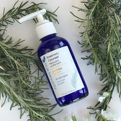 Blue Beautifly Rosemary Deep Pore Cleanser - Removes Dirt, Pollutants, & Makeup - No Sulfates, SLS, PEGs, Toxins, or Synthetics - Plant-based, Hypoallergenic, Dermatologically Tested - 4 fl oz