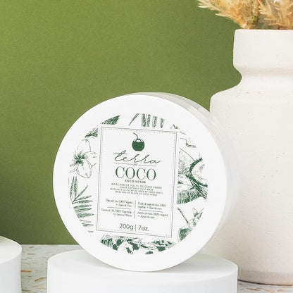Terra Coco Verde Mask | Vegan | Moisturizes and Nourishes | Ideal for Extremely Dry and Worn Hair Damaged by Sun or Chemicals| Removes Dead Cells | Acts as a Sunscreen | 7.0 oz