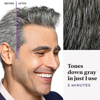 Just For Men Touch of Gray, Mens Hair Color Kit with Comb Applicator for Easy Application, Great for a Salt and Pepper Look - Dark Brown, T-45, Pack of 1
