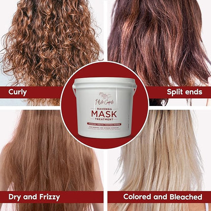 Ravenna B-tox Organic Kit - Hair B-tox Treatment (35.2 Fl Oz) Formaldehyde-Free + Hair Mask for Damaged Hair (52.9 fl oz) - Straightening, Intense Shine & Moisture for All Hair Types